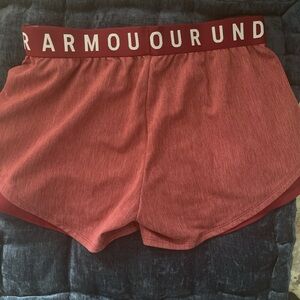 Under Armour Women's Red Shorts maroon small